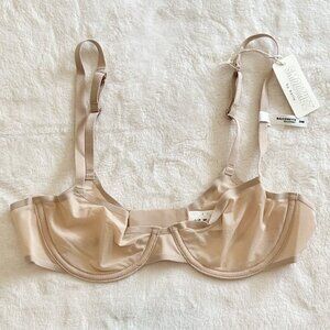 NWT Smoothez by Aerie Nude/Cream Mesh Unlined Balconette Bra - 34B